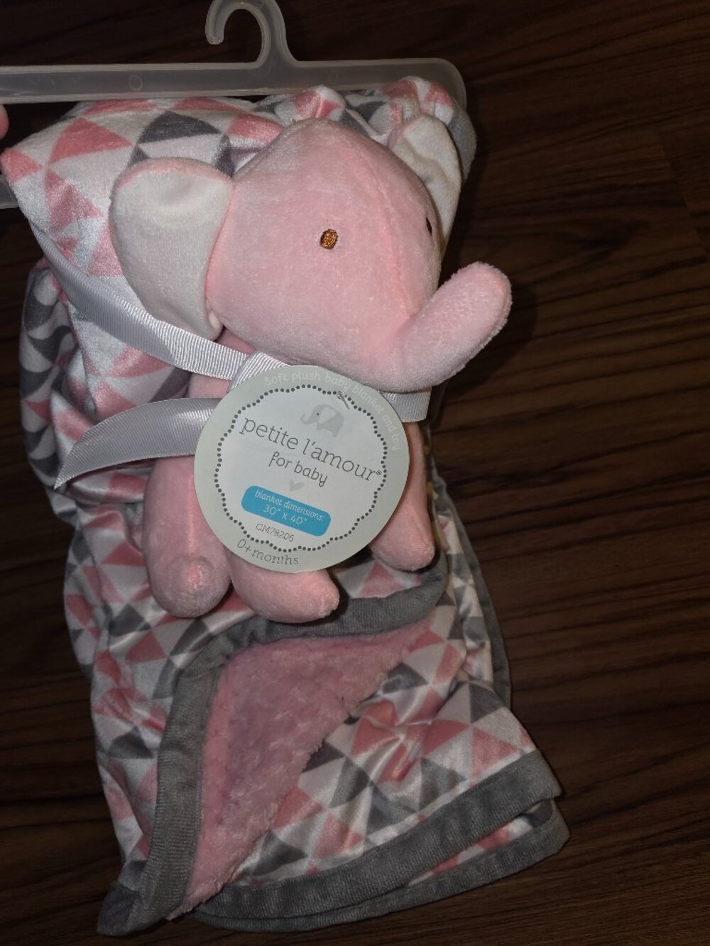 Baby Girls pink elephant & blanket gift set